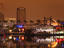 Rainbow Harbor and skyline.