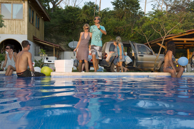 Poolside New Years Eve celebration.