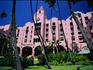 Exterior of the Royal Hawaiian Hotel.