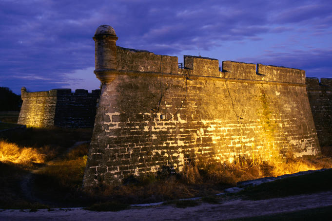 Castillo San Marcos National Monument at night - St Augustine, Florida