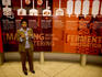 Guide in front of displays at World of Beer.