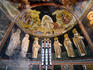 Interior of Chora Museum (Kariye Muzesi) featuring Byzantine mosaics and frescoes.