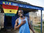 Eric outside NYB Craft stall, Ghana
