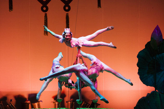 Shanghai acrobats performing at Shanghai Centre Theatre.