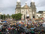 Santo Nino festival crowds outside church, Tondo district.