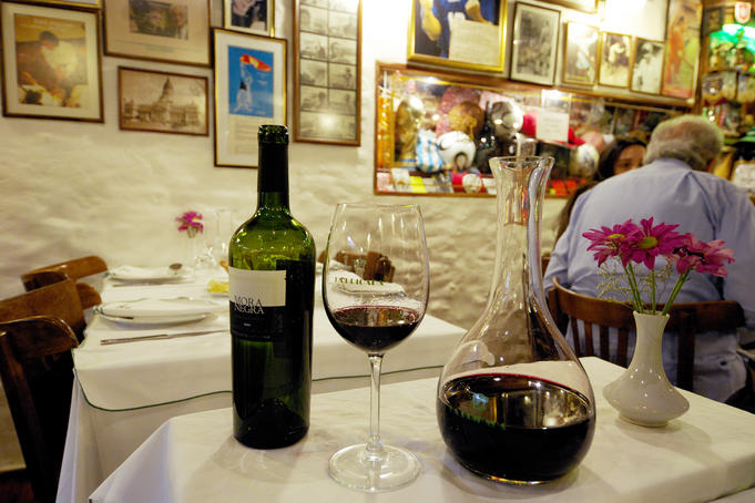 Interior of La Brigada restaurant.