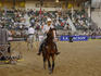 Man riding horseback in the 