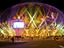 Space-age dome of Casino Grand Lisboa at night.