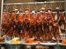 Display of roast duck, roast pig and roast chicken, Yung Kee Restaurant.