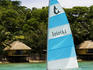 Couple sailing catamaran on Port Vila Harbour.