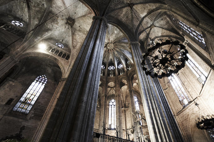 Interior of Basilica de Santa Maria del Mar.