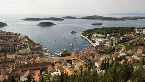 Hvar town and harbour, Croatia