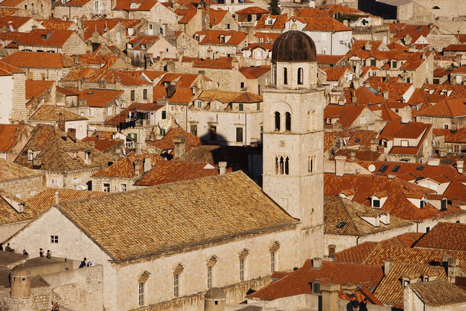St Saviour Church and Old Town buildings.