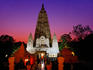 Mahabodhi Temple at dusk.