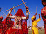 Dancers in procession at Elephant Festival.