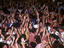 Samba dancing crowd in club in Lapa.