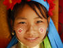Portrait of a Padaung (Padong) tribal girl wearing neck coil.