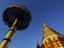 Umbrella and gilded stupa spire at Wat Phra That Doi Suthep temple.