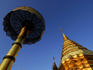 Umbrella and gilded stupa spire at Wat Phra That Doi Suthep temple.