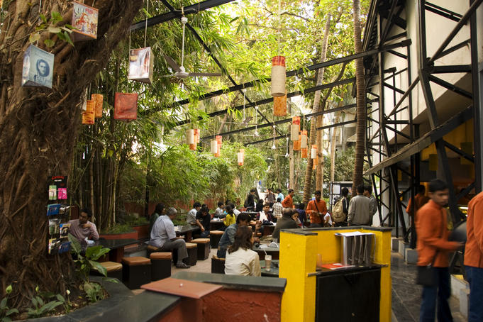 Outdoor cafe at Prithvi Theatre, Juhu.