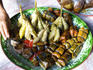 Bowl of traditional Thai snacks.