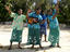 Staff playing welcome songs at Beachcomber Island.