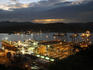 Balboa port, on Panama Canal, at night.