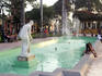 Girls playing by fountain, Barranco.