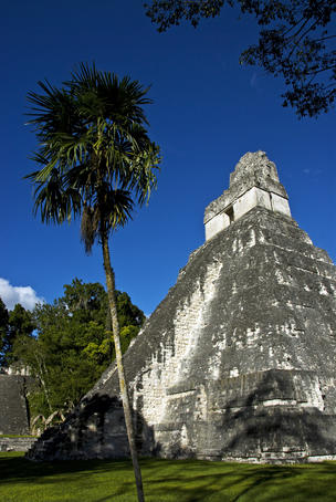 Temple 1 Mayan ruins, Tikal National Park.