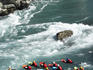 River surfing on the Kawarau River, Kawarau Gorge at Roaring Meg.