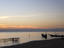 Tranquil beach at dusk.