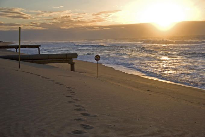 Ansteys Beach at sunset.