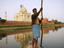 Poling across Yamuna River, India