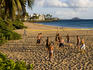Playing volleyball on Charley Young Beach, Kihei, South Maui.
