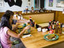 Tucking into breakfast at the Hawaiian Style Cafe, Waimea. Waimea Region.