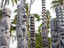 Wooden temple efigies, Pu'uhonua O Honaunau Temple, South Kona.