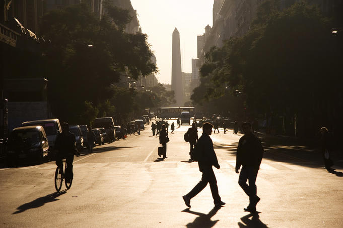 Downtown Buenos Aires, looking towards the Obelisco.