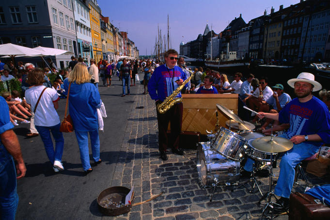 Jazz on the streets of Nyhavn in Copenhagen.