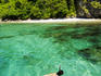 Woman snorkelling at Maya Bay.