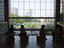 Seated people in silhouette at Tokyo Midtown, Roppongi.