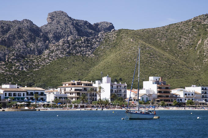 Hotels and beach promenade.