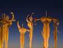 Human figure sculptures at roundabout near Montuiri on Motorway from Palma to Manacor.