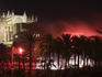 Firedancers at Noche de San Juan celebration in Parc de la Mar and La Seu Palma Cathedral.