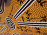 Detail of Aboriginal dot painting mural, Araluen Arts Centre.