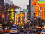 Evening traffic in Chinatown.
