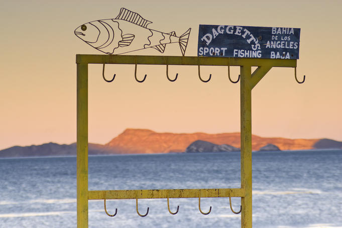Fish hook stand, Daggets Campground at sunset.