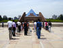 Visitors lining up at the Martyrs Memorial.