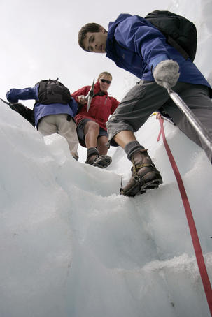 Glacier hiking through the Franz Josef Glacier.
