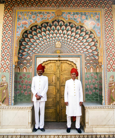 Palace Guards at Peackock Gate, Pitam Niwas Chowk, City Palace.