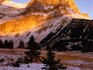 Monarch Mountain in golden light, Canadian Rockies.